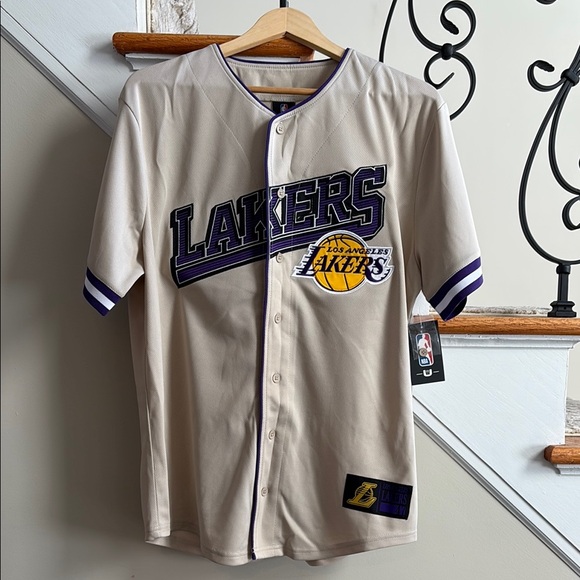 NBA Other - Los Angeles Lakers Beige Baseball Jersey